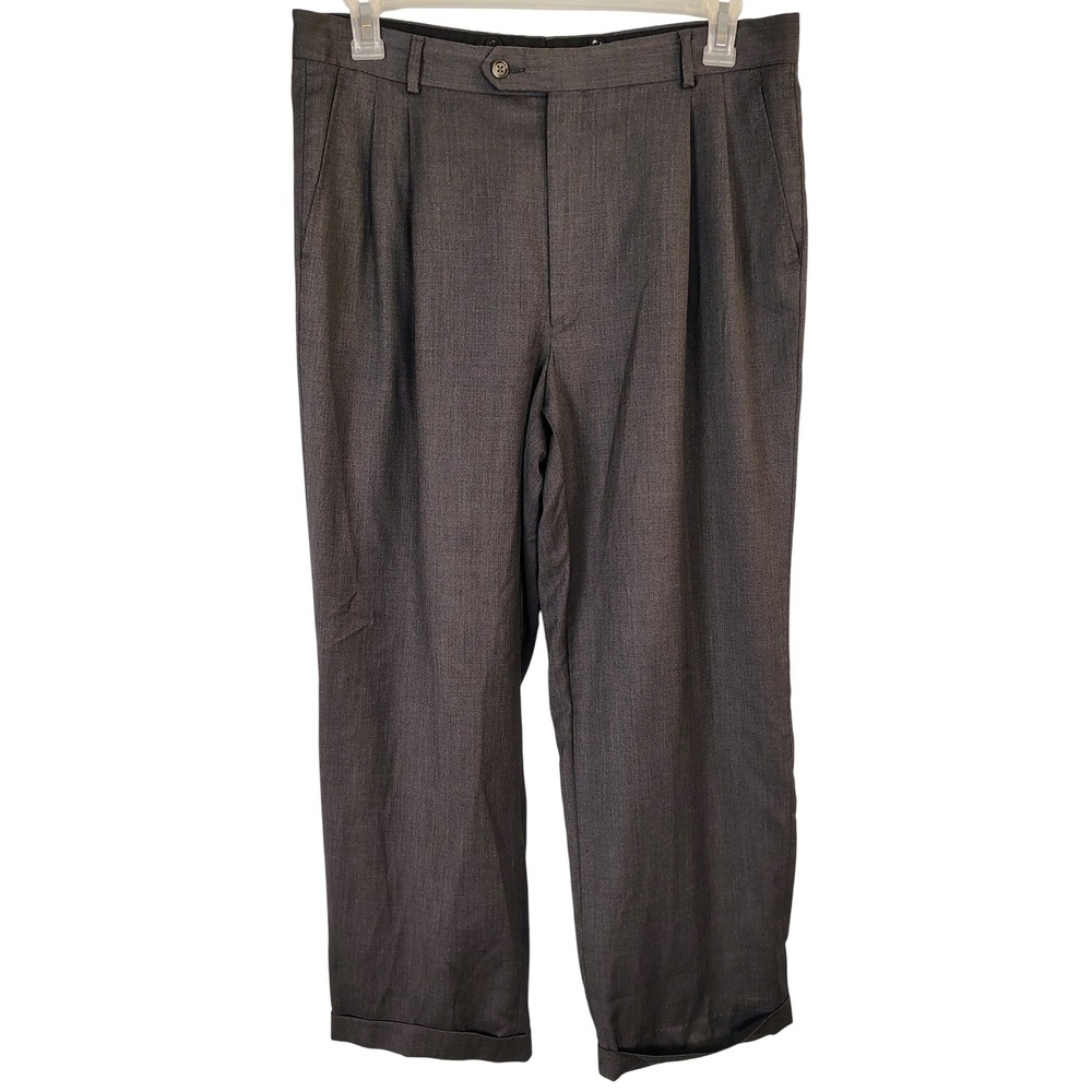 Daniel‎ Gray Travel Concepts Trio Mens Charcoal Worsted Wool Pleated Pants W36 R